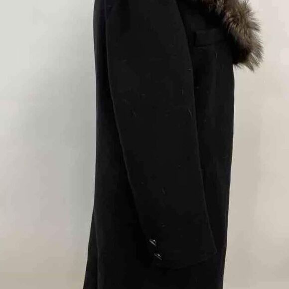 Forstmann Designer Women's Black Overcoat Peacoat Fur- Size Refer Measurements - Picture 4 of 7